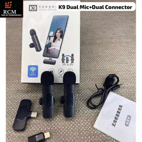 K9 Wireless(pack of 2) Clip-On Microphone – Noise Reduction
