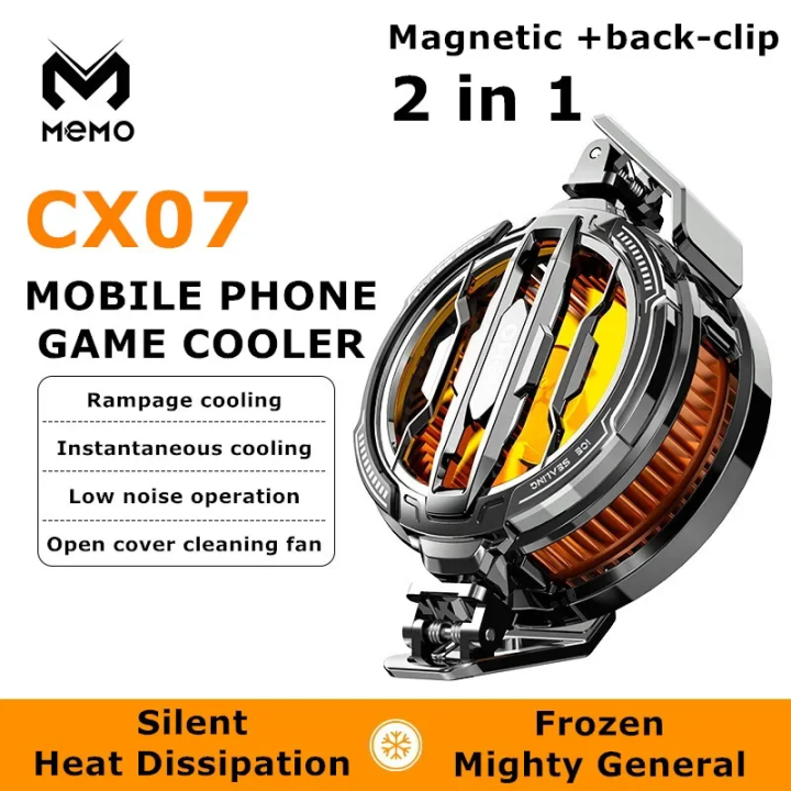 MEMO CX07 Mobile Cooling Fan – RGB Semiconductor Phone Cooler for Gaming | Fast Cooling Radiator